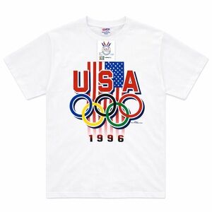 Vtg 1996 Olympic T Shirt Big XXL Single Stitch NWT Hanes Heavyweight Licensed